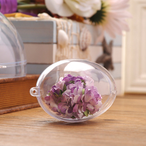 Plastic egg-shaped ball lob decorative oval ball hollow transparent ball candy gift box forever flower Christmas festival pendant