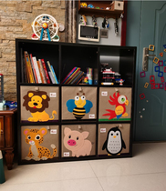 Washable childrens cartoon toy storage box clothing storage box cotton linen drawer box Baina box sundries finishing box