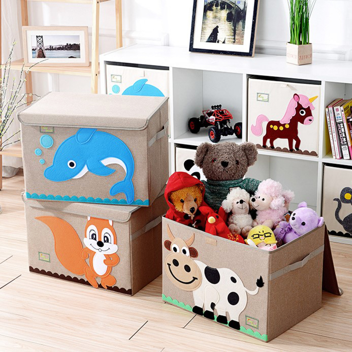 大号儿童玩具整理箱卡通动物收纳盒大玩具箱有盖衣物收纳箱储物箱
