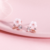 South Korean Subscription Golden Ears Plated Female Small Cherry Earrings Flower Advanced Otosaurus Ears Ears 2022