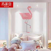 Sofia crystal bead curtain new partition living room door curtain finished door curtain curtain pattern flamingo