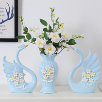 Creative home indoor room furnishings living room TV cabinet wine cabinet swan ornaments simple decorations wedding gifts