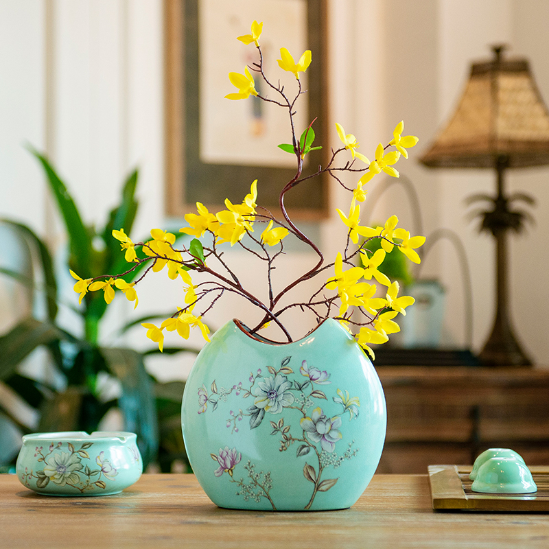 American ceramic vases, new Chinese style pastel flower arranging dried flowers flowers hydroponic flower implement the sitting room porch place decoration