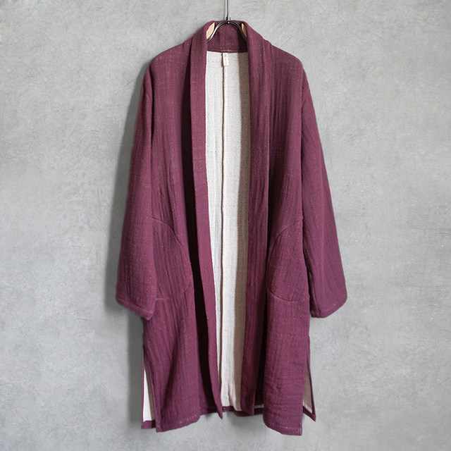 ພາກຮຽນ spring ແລະດູໃບໄມ້ລົ່ນຕົ້ນສະບັບຈີນຝ້າຍແລະ linen Windbreaker ຜູ້ຊາຍແບບຈີນ Jacket ຂະຫນາດໃຫຍ່ Loose Ukiyo-e ໃຫມ່ Mid-Length Taoist Robe