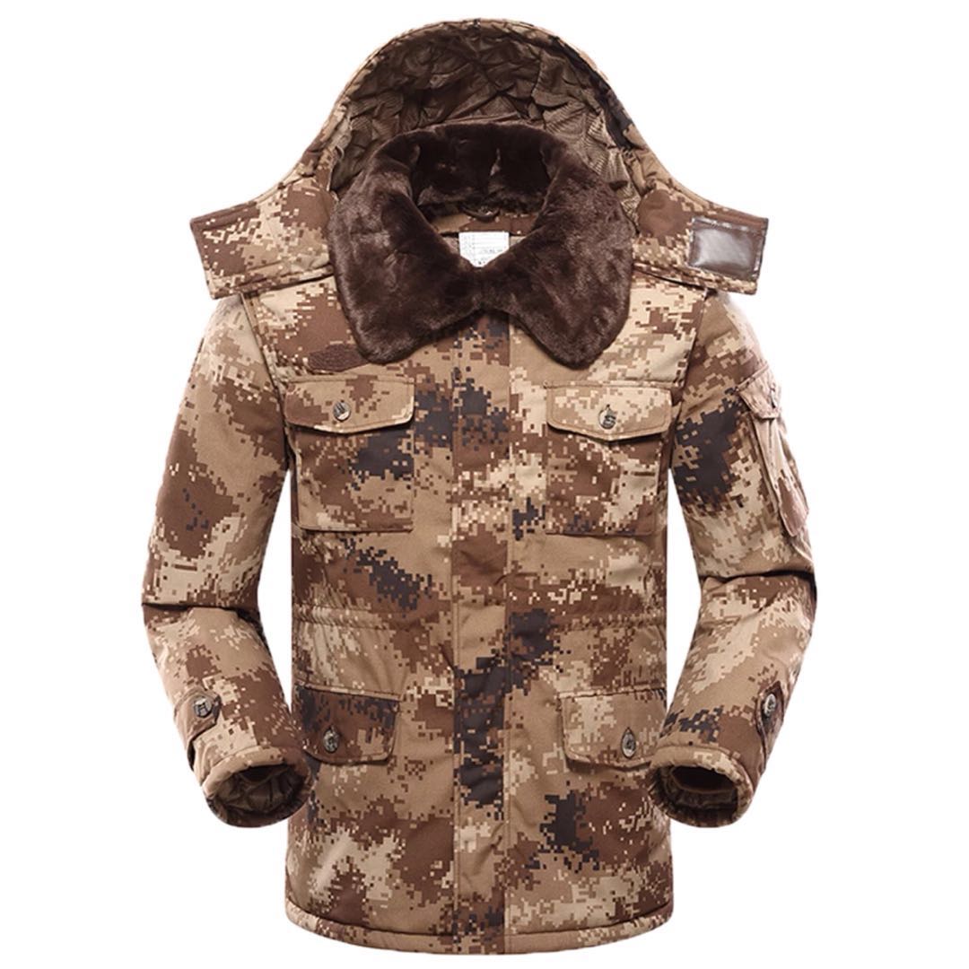 军大衣男冬季加厚正品中长款劳保冷库防水寒棉服城市荒漠迷彩大衣