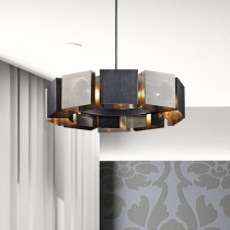 Postmodern minimalist art chandelier design Simple luxury creative restaurant bedroom living room black metal lamps