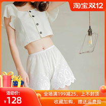 Safety pants anti-light Women summer thin high waist wear insurance pants loose short non-curled home leggings