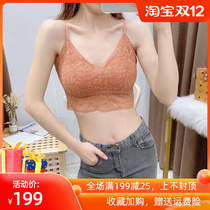 French underwear women ultra-thin gathering chest sexy hot lace beautiful back no steel ring comfortable breast wrap summer breathable