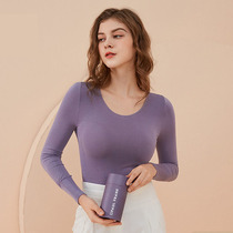 Japanese Thermal Underwear Woman Thin style Autumn Winter Pure Color Tight Fit Body Fever Beating Undershirt Sport Breathable Single Piece Autumn Clothes