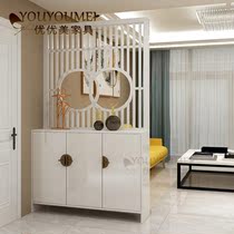 New Chinese style entrance double-sided partition cabinet Modern simple foyer shoe cabinet decorative cabinet combination screen partition living room