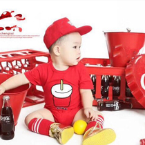 Childrens background cloth wedding photography photo summer seascape beach chair cola basket bucket sun umbrella red and white bag props