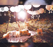 Creative travel photography light string photo studio exterior night scene props wedding white lantern light-transmitting paper round lantern