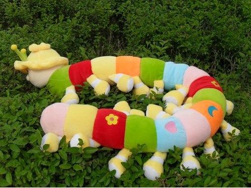 七彩千年虫毛毛虫彩色毛绒玩具布娃娃 送人好礼益智玩具多尺寸选