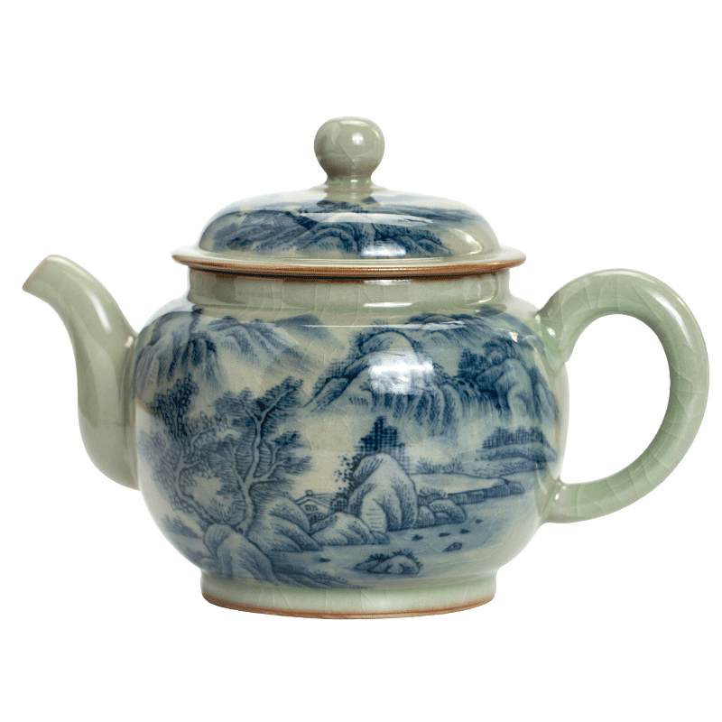 Owls maintain manual hand - made ceramic up porcelain teapots on glaze old clay retro landscape tea set