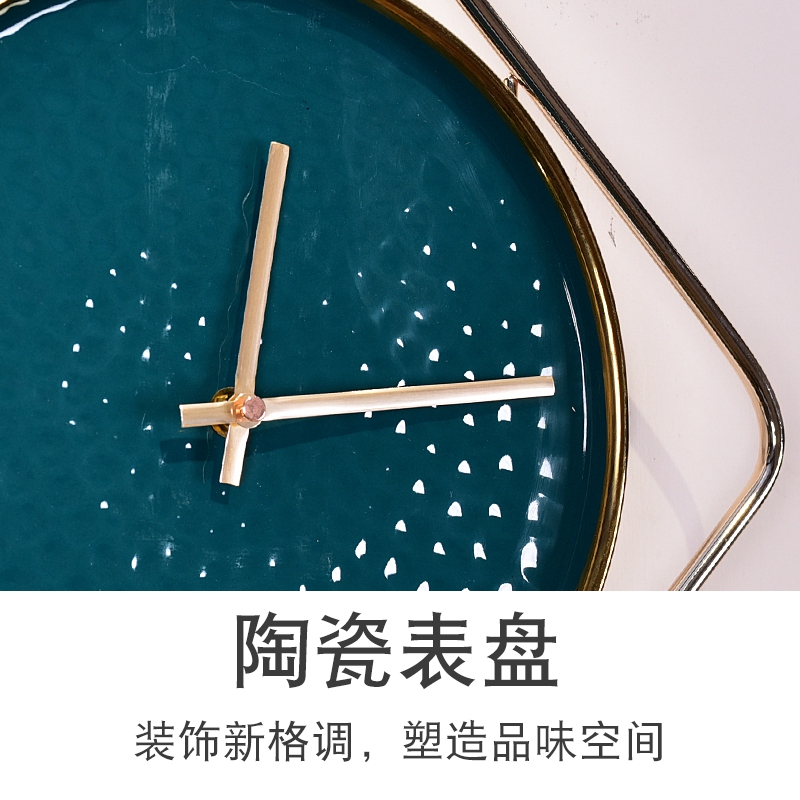 New Chinese style ceramic wall clock home clock light key-2 luxury decoration simple bracket clock quartz clock wind generation of home decoration