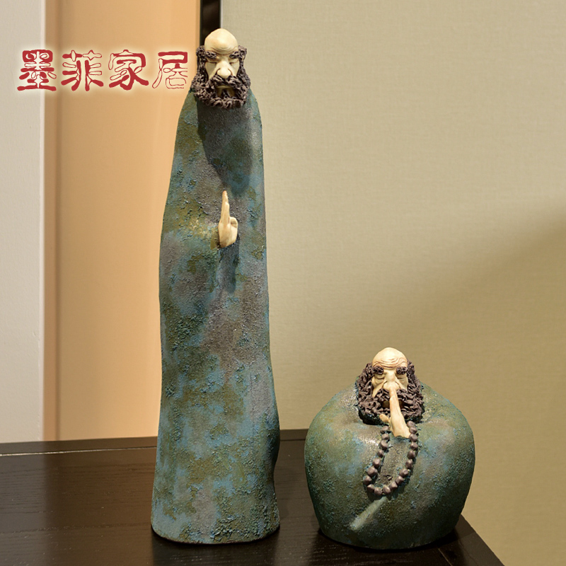 Jingdezhen zen ceramic figure sitting room porch place, a new Chinese style household dharma decoration decoration arts and crafts