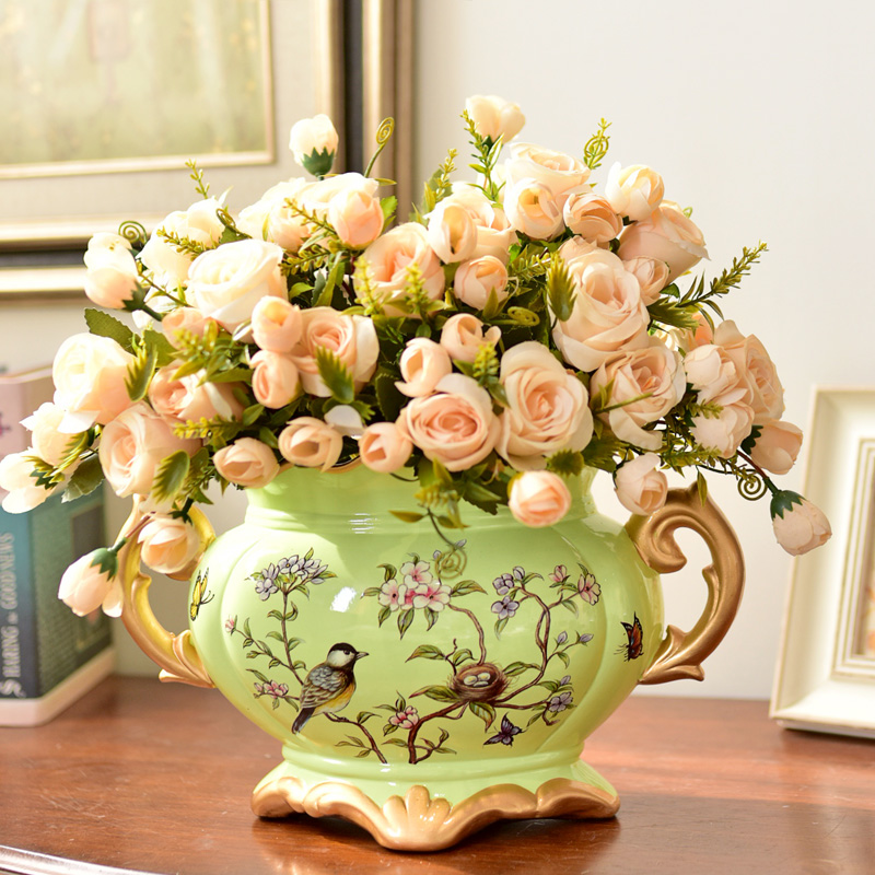 American ceramic restoring ancient ways furnishing articles household act the role ofing is tasted European big sitting room porch dried flower vase table flower decoration