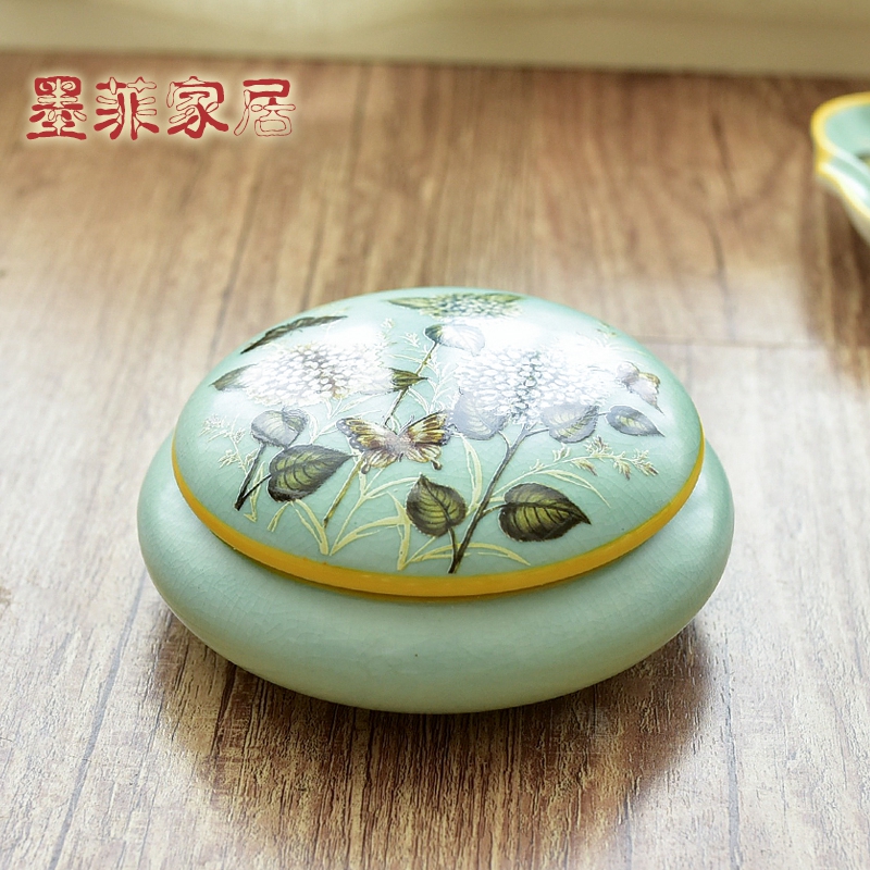 New Chinese style creative furnishing articles ceramic store content box jewelry box American country sitting room bedroom soft adornment ornament