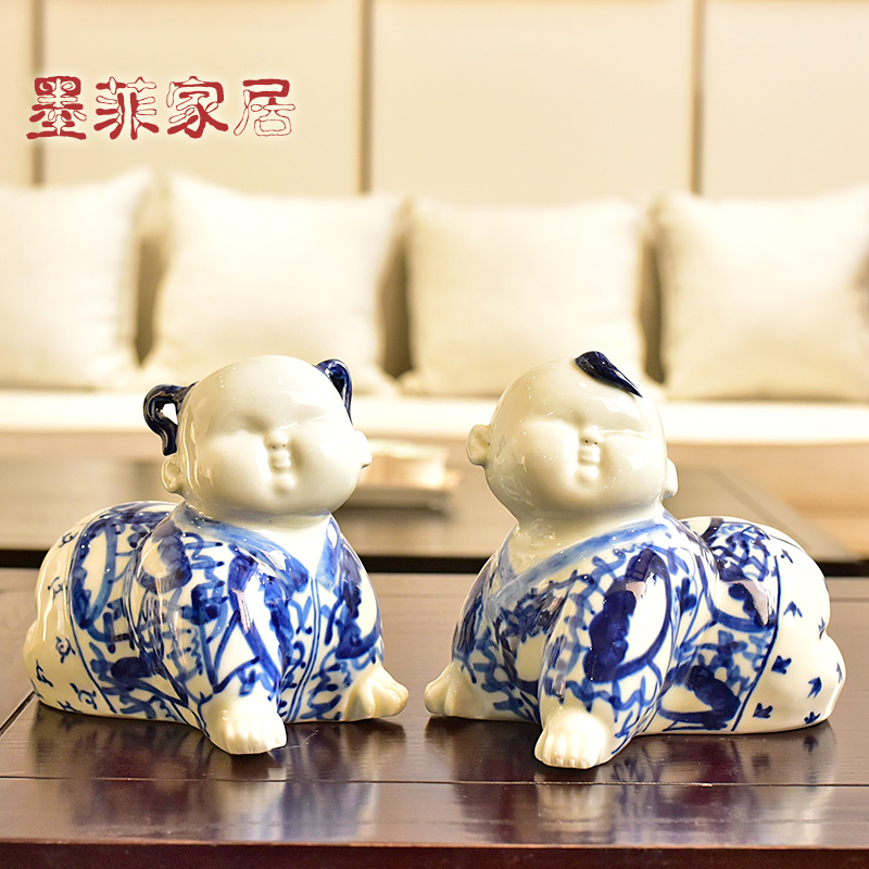 Jingdezhen porcelain its porcelain doll, furnishing articles rich ancient frame of new Chinese style household act the role ofing is tasted, the sitting room decorate a housewarming gift