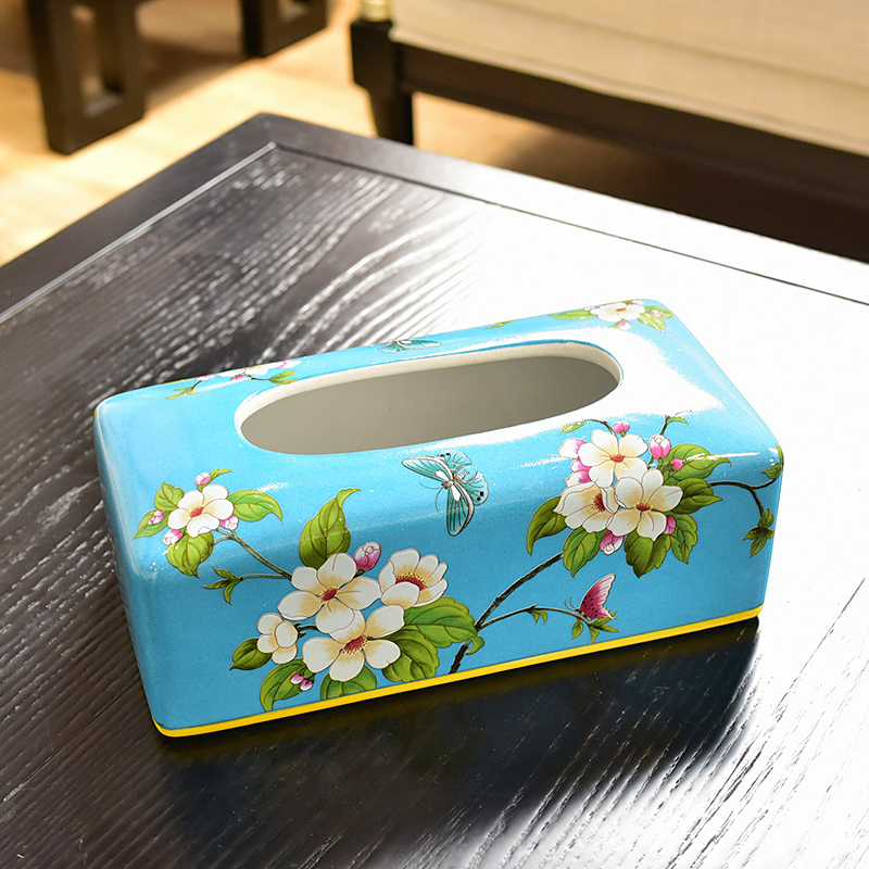 New Chinese style restoring ancient ways ceramic tissue box home sitting room tea table restaurant bedroom place napkins American smoke box