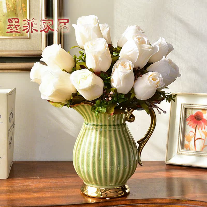 American light European - style key-2 luxury ceramic vases, I and contracted sitting room tea table table flower art flower arranging, adornment is placed