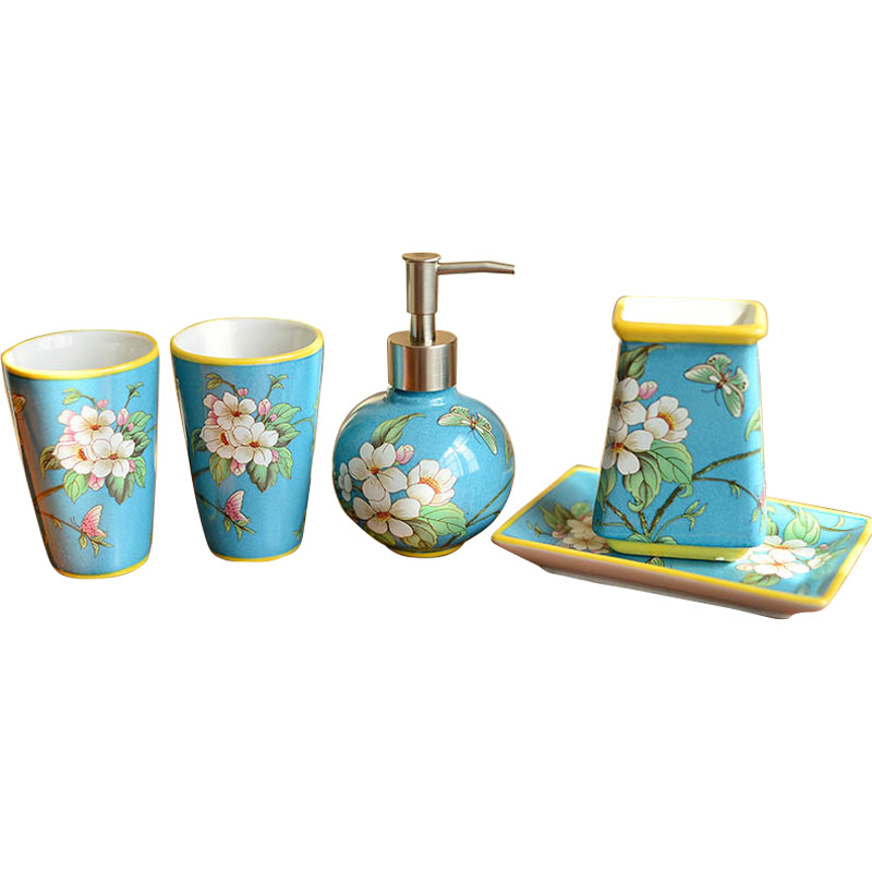New Chinese style set ceramic sanitary ware has five American bathroom wash gargle things version into gifts decorations furnishing articles