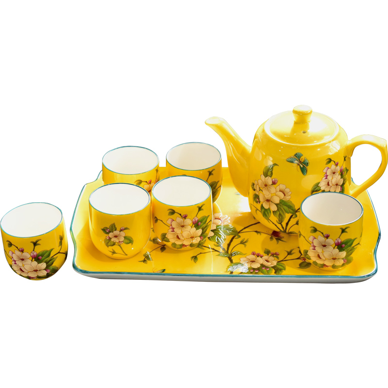 American creative furnishing articles household soft adornment sitting room, dining - room ceramic tea set tea table version into gift set