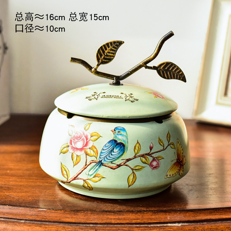 The New Chinese American with cover the fly ash ashtray creative ceramic European sitting room tea table home furnishing articles