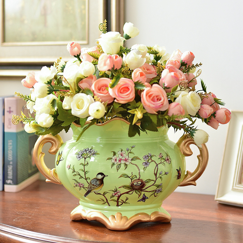 American ceramic restoring ancient ways furnishing articles household act the role ofing is tasted European big sitting room porch dried flower vase table flower decoration