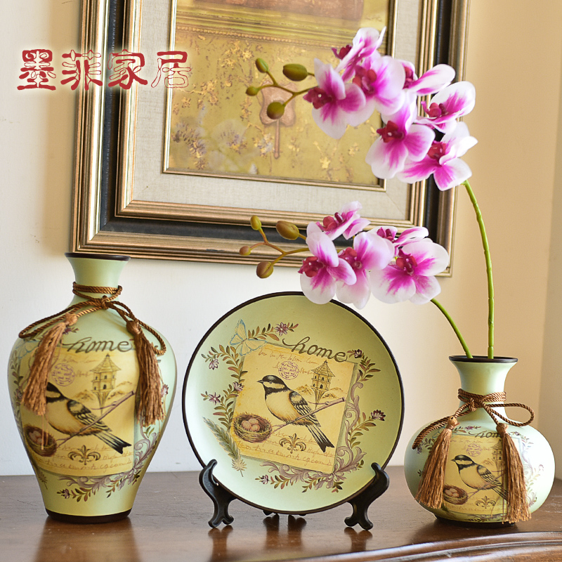 American wine accessories furnishing articles ceramic vase European model room handicraft decoration living room TV cabinet