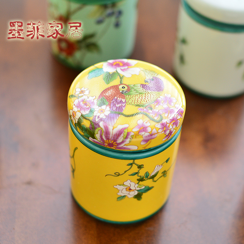 New Chinese style classical creative furnishing articles ceramic tea pot storage tank American TV ark, wine sitting room adornment ornament