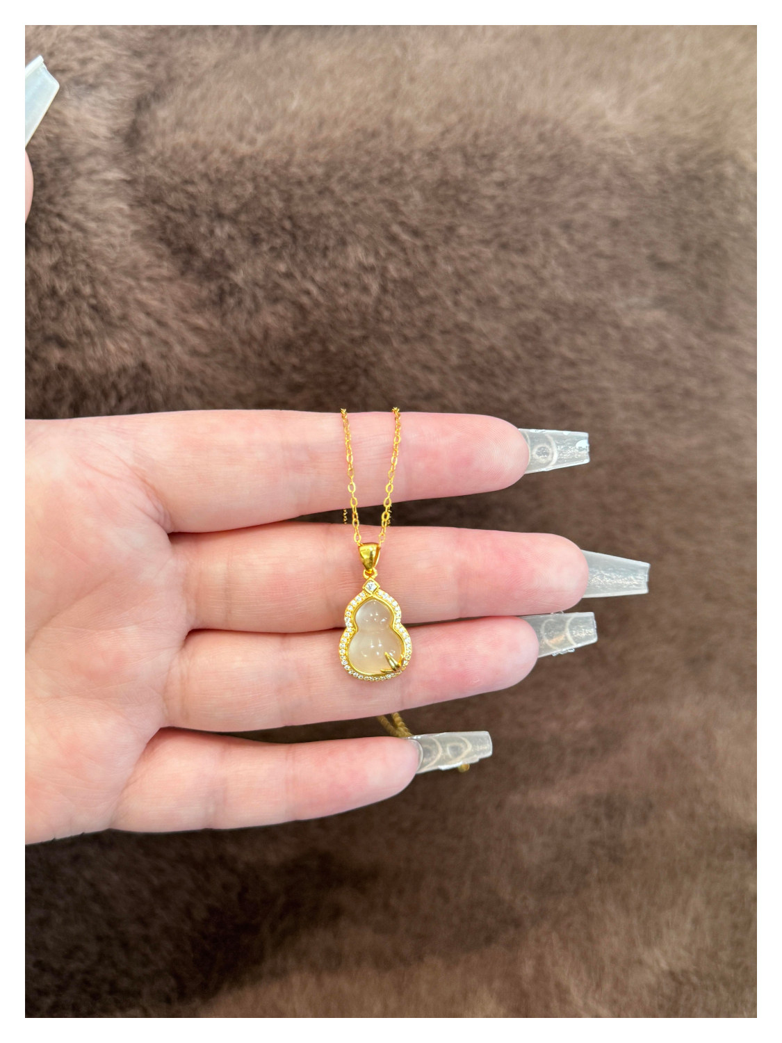 Серебряное ожерелье sukeew/酥可 金枝玉叶s925银不掉色白玉髓竹叶葫芦吊坠项炼女新品