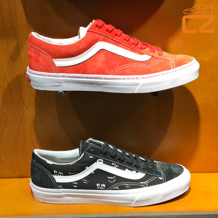 成长球鞋 vans 狗年限定 黑白 红 范斯休闲鞋帆布鞋vn0a3dz3pyf e