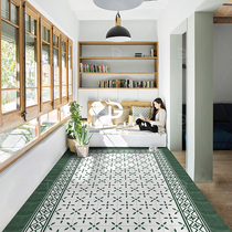 Nordic retro - ink green tile 200x200 living room bathroom tile tile kitchen toilet balcony anti - slip floor tile