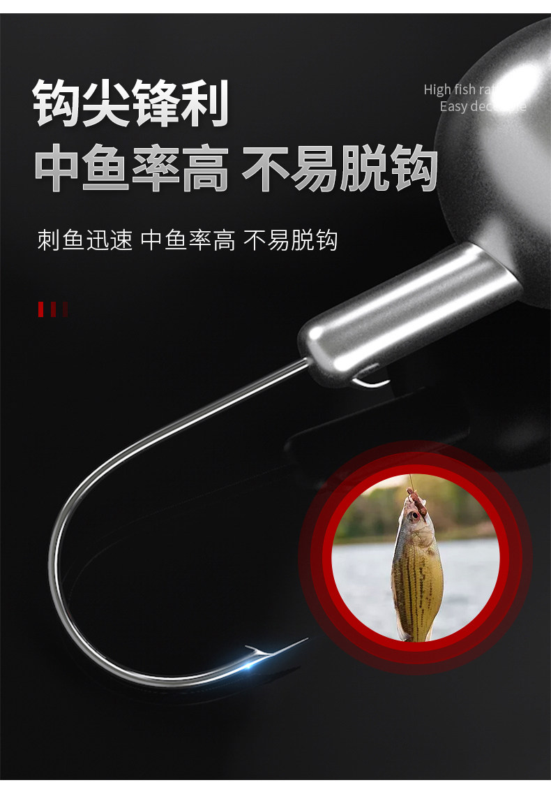 路亚铅头钩50枚加强版 t尾软虫钓翘嘴鳜鱼鲈鱼假饵软饵血槽钩原色