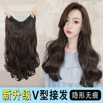 Real hair hair wig female long curly hair big wave 50 natural no trace hair to pick up the net red uV type one piece