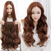 Customized hair real hair no trace hair hair hair hair net red wig female long curly hair one piece of big wave