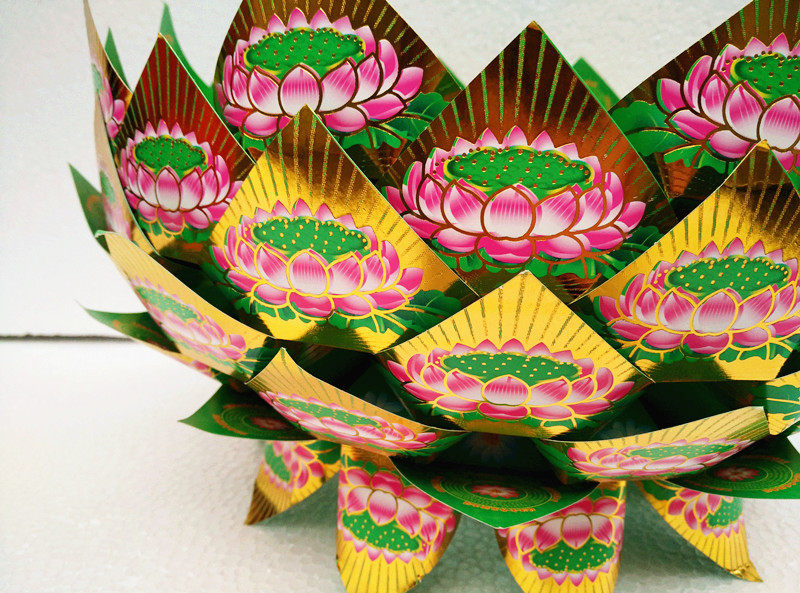 折莲花纸聚宝盆半成品硬卡纸金菠萝拜神祭祀供佛教用品每捆200张