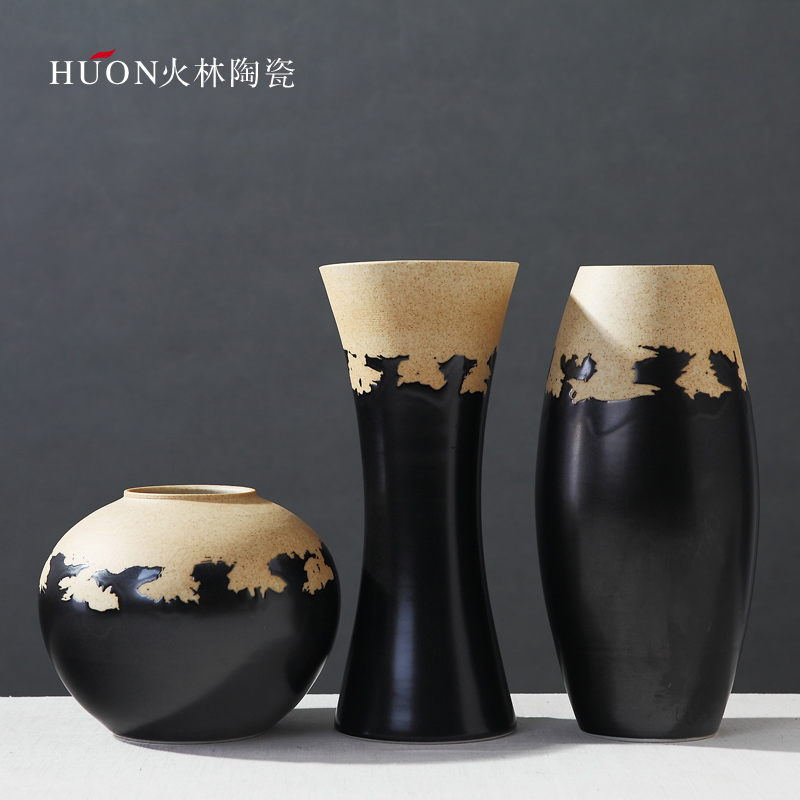 Jingdezhen ceramic POTS coarse pottery retro new classic dry flower vases, furnishing articles sitting room flower arranging creative household act the role ofing is tasted