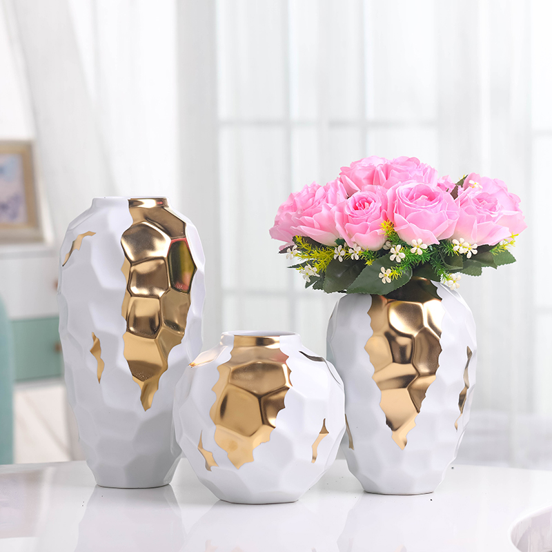 Dried flower vase Nordic light ceramic creative key-2 luxury white contracted sitting room of all over the sky star TV ark, decoration flower arranging furnishing articles