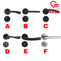 Magnetic suction silent black door lock split lock space aluminum European modern simple indoor American split lock lock handle lock