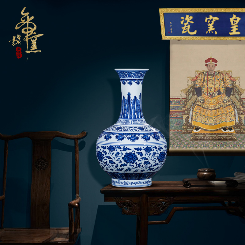 Jingdezhen ceramics imitation antique vase qianlong hand - made porcelain vase home sitting room adornment handicraft furnishing articles