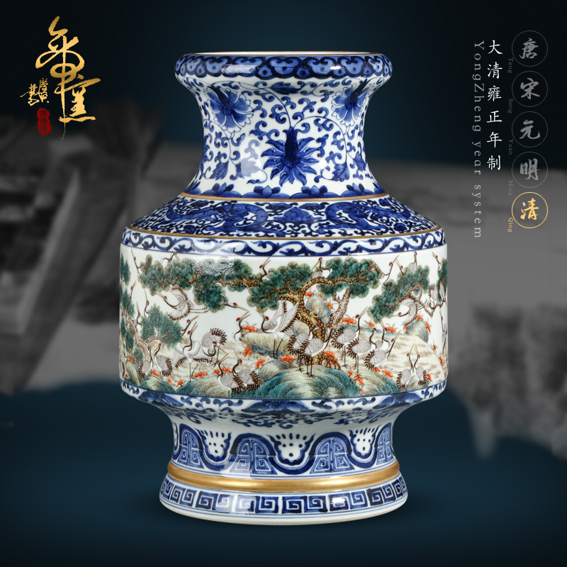 Jack emperor up porcelain dou pastel best crane figure statute of bottle antique hand - made ceramic vases, jingdezhen rich ancient frame furnishing articles