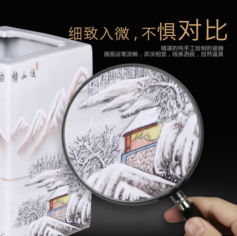 Jingdezhen ceramics snow creative antique gift pen container vases, flower receptacle office decoration decoration