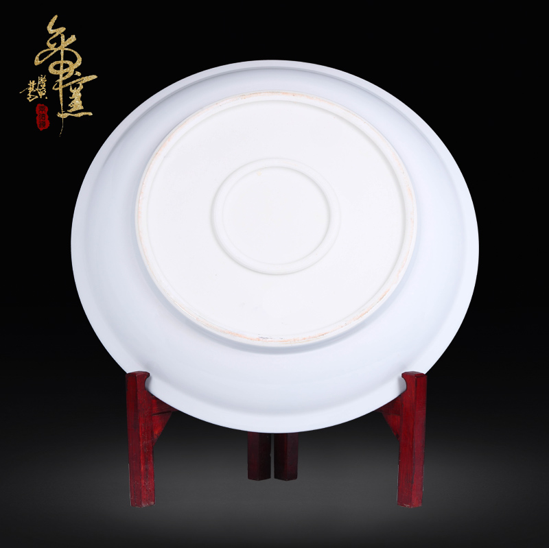 Jingdezhen ceramics all hand - made dragon sat hang dish of blue and white porcelain plate of the sitting room of Chinese style household decorative plate furnishing articles