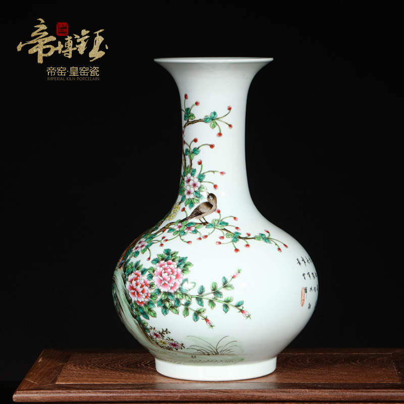 Jingdezhen ceramic yongzheng hand - made flowers and birds in com.lowagie.text.paragraph pastel bottles of archaize ceramic vase handicraft decorative furnishing articles