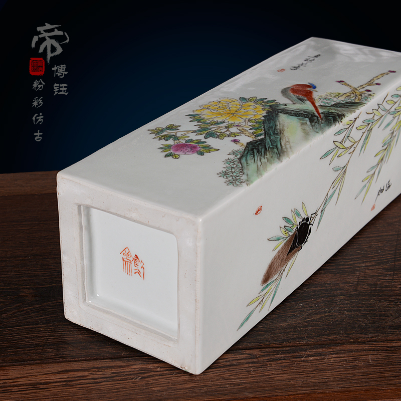Jingdezhen ceramics imitation the qing qianlong pastel antique hand - made flowers vase household handicraft furnishing articles