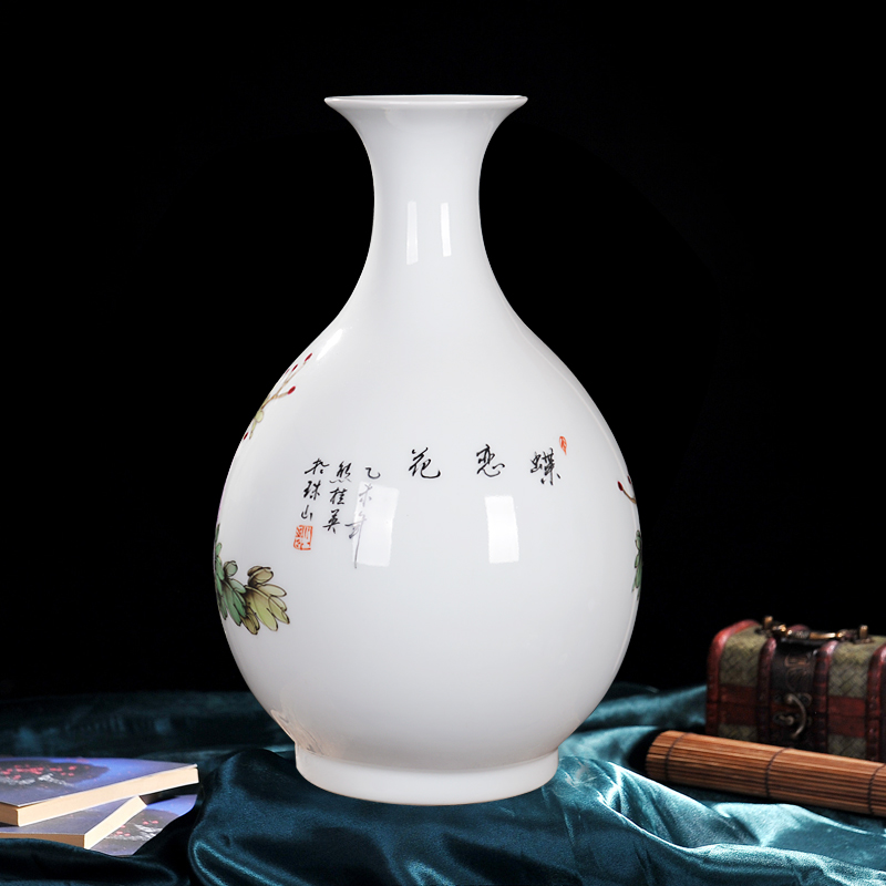 Jingdezhen ceramics Xiong Guiying hand - made enamel vase Chinese style living room TV ark, flower arranging porch is decorated furnishing articles