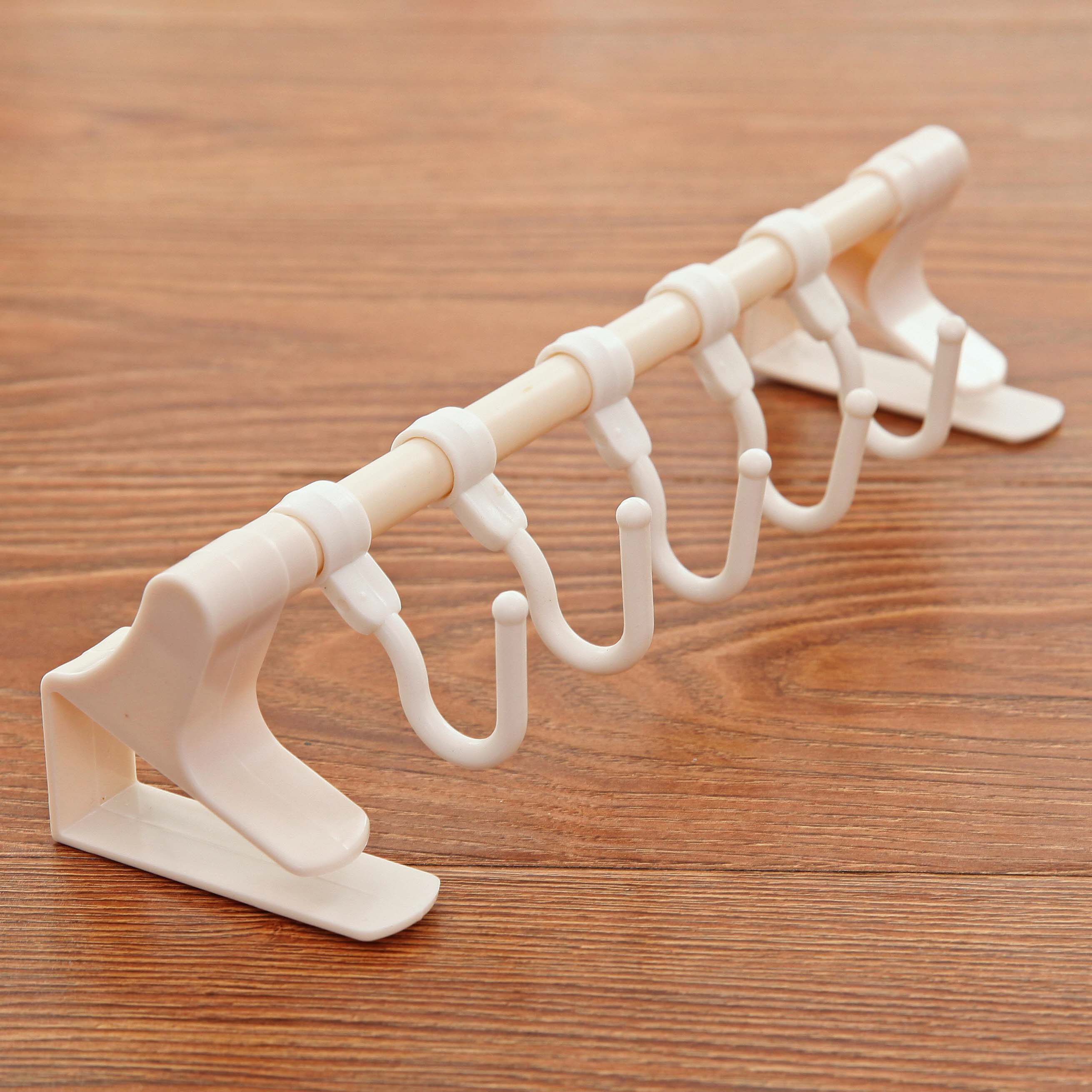 日式夹口式五联多用挂钩 衣帽钩 门后挂钩 柜门挂架