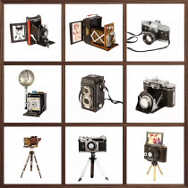 Retro nostalgic 80 s old-fashioned bracket double hole camera model camera photo creative props decorative ornaments